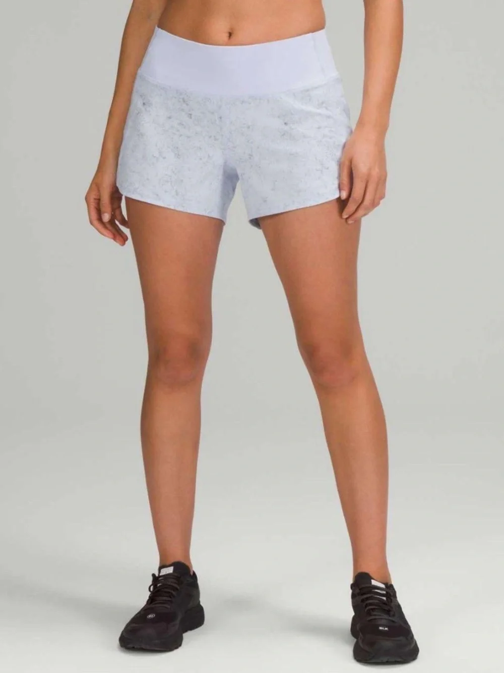 Light Gray/purple Marble-Print Women’s Performance Shorts
